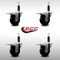 Service Caster 3.5'' SS Phenolic Swivel 1'' Expanding Stem Caster Set Total Lock Brake, 4PK SCC-SSEXTTL20S3514-PHS-1-4 - alternate 2